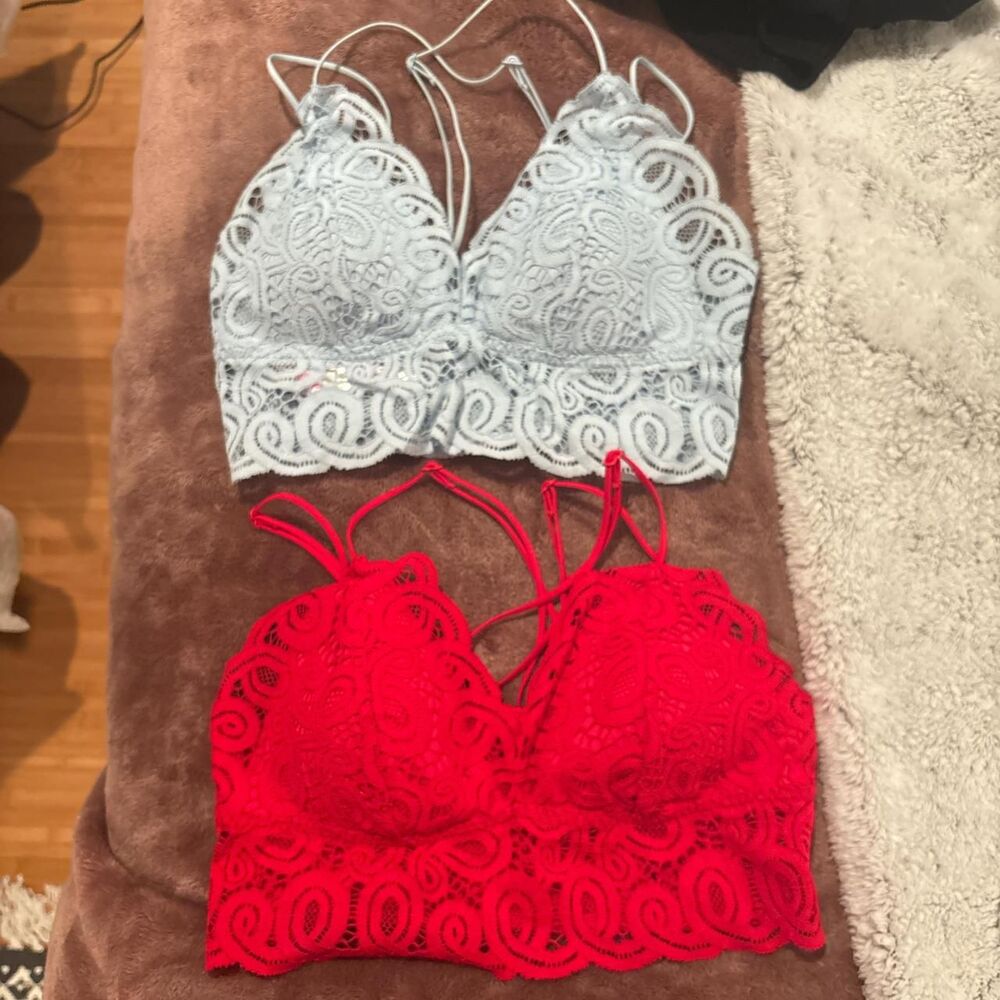 Victoria-s-secret-pink Women's Blue and Red Bra
